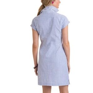 Vineyard Vines Tie Front Seersucker Shirt Dress